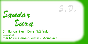 sandor dura business card